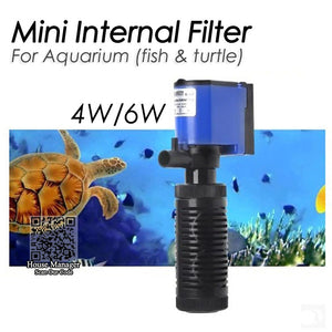 Super Aquarium Internal Air Pump for Air Oxygen Increase, Submersible Air Compressor for turtle fish tank, Filtering Water Flow