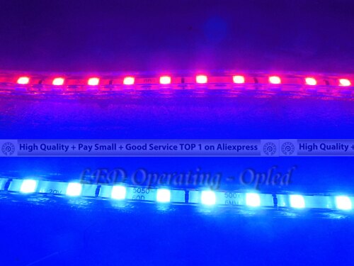 28.8w 2pcs per lot, 1 630nmRed + 1 450nmBlue SMD Strip flexible led grow light for plants grass in aquarium, hydroponics system