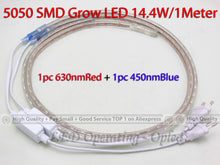 28.8w 2pcs per lot, 1 630nmRed + 1 450nmBlue SMD Strip flexible led grow light for plants grass in aquarium, hydroponics system