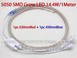 28.8w 2pcs per lot, 1 630nmRed + 1 450nmBlue SMD Strip flexible led grow light for plants grass in aquarium, hydroponics system