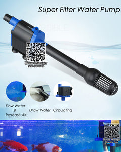 Aquarium Filter Pump, aquarium filter for fish tank coral reef marine tank, pump tube pipe for Water Outlet out + Air Inlet in