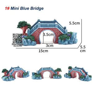 Aquarium Decoration Bridge Ornament for Fish tank, Chinese Culture Tree/Pavilion/Maoting/Rope Bridge View Scenery Landscape