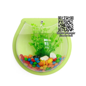 Mini Small Aquarium fish Tank Acrylic, Semicircular Wall Mounted Plant Flower Vase Hydroponic Fish Bowl outdoor indoor Decorate