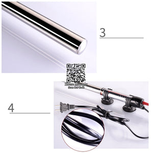 Submersible Aquarium Heater with Thermometer to Control Temperature water for Fish Tank, Heating Rod Adjustable 16-32deg Celsius