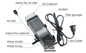5W Aquarium Pump Filter pump, Surface Skimmer to remove Oil Slick Oil film remover,water Protein Skimmer pump to filter water