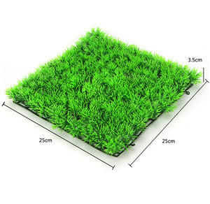 Super for aquarium waterscape - 25x25cm artificial lawn plastic, very good to cover tank bottom, artificial plants for aquarium