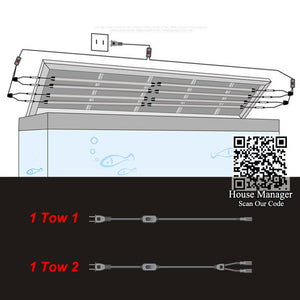 Submersible Aquarium LED Light Lamp, Red/White+Blue/White lighting for Red fish Blood Parrots / coral reef marine / water plants