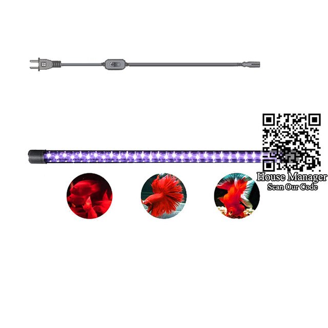 Submersible Aquarium LED Light Lamp, Red/White+Blue/White lighting for Red fish Blood Parrots / coral reef marine / water plants