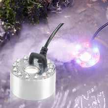 Aquarium 24W Mist Fog Maker 12LEDs light Fountain Rockery Waterfall Atomizer for Fish Pond Desk deco, simulate morning dew mist