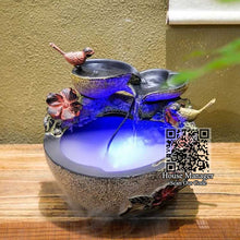 Aquarium 24W Mist Fog Maker 12LEDs light Fountain Rockery Waterfall Atomizer for Fish Pond Desk deco, simulate morning dew mist