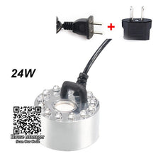 Aquarium 24W Mist Fog Maker 12LEDs light Fountain Rockery Waterfall Atomizer for Fish Pond Desk deco, simulate morning dew mist