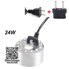 Aquarium 24W Mist Fog Maker 12LEDs light Fountain Rockery Waterfall Atomizer for Fish Pond Desk deco, simulate morning dew mist