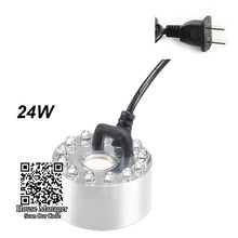 Aquarium 24W Mist Fog Maker 12LEDs light Fountain Rockery Waterfall Atomizer for Fish Pond Desk deco, simulate morning dew mist