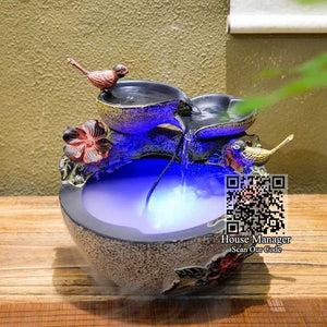 Aquarium 24W Mist Fog Maker 12LEDs light Fountain Rockery Waterfall Atomizer for Fish Pond Desk deco, simulate morning dew mist