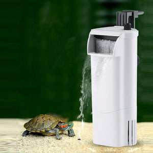 Internal Filter Pump + Waterfall for turtle, low water position level to pump water,3W Submersible Pump for aquarium turtle tank