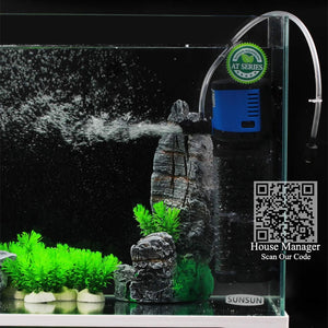 Newest Aquarium Filter Pump Double Filtration Sponge, fish tank Submersible 2layers filter pump, create Air & Water Spray Nozzle