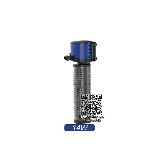 Newest Aquarium Filter Pump Double Filtration Sponge, fish tank Submersible 2layers filter pump, create Air & Water Spray Nozzle