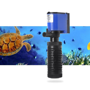 Mini Aquarium Filter Pump for aquarium turtle fish tank, Sponges Filtering + Water Flow + Air Increase, aquarium internal pump