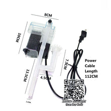 External Aquarium Filter Pump hang on Fish Tank 3in1=Waterfall + Surface Skimmer + Filter sponge, 3.5W filter biological medium