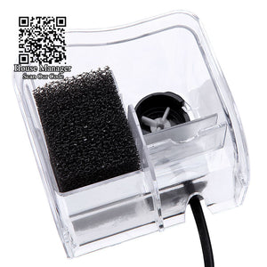 External Aquarium Filter Pump hang on Fish Tank 3in1=Waterfall + Surface Skimmer + Filter sponge, 3.5W filter biological medium
