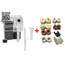External Aquarium Filter Pump hang on Fish Tank 3in1=Waterfall + Surface Skimmer + Filter sponge, 3.5W filter biological medium