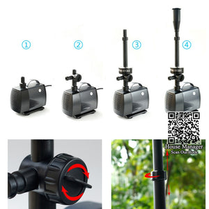 Aquarium Submersible LED Fountain Pump Fish Tank Water Circulate Add Oxygen Adjustable Water Flow for Fish Tank Garden Koi Pond