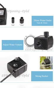 Cheap Aquarium Water Pump 2W, Super pump for aquarium fish tank, high performing water circulating pump suck on the tank