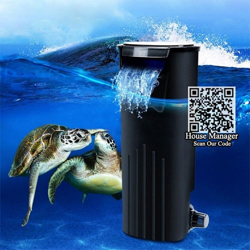 Newest Waterfall Pump for aquarium turtle fish tank, Hang up or Sucker, Waterfall Maker + Water Pump + Filter Pump Carbon Board