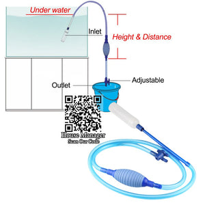 250cm Aquarium Cleaning Tool Syphon pipe Water Changer Cleaner, Valve Control outlet Vacuum Suction Hose Pump Wash for Fish Tank