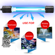 Submersible Aquarium UV Sterilizer Lamp timer 2/4hours, UV Lighting Barrier Cover Ultraviolet Radiation, no hurt for fish marine