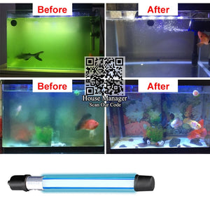 Aquarium UV Sterilizer Ultraviolet Germicidal lamp, UV lamp light to Remove Algae + Deodorize + Clean Green Water for fish tank