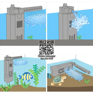 new Waterfall Tube Rainy for fish aquarium tank, water pump 2.5W/7W/ 11W+9W UV lamp to filter pump control adjustable spray rate