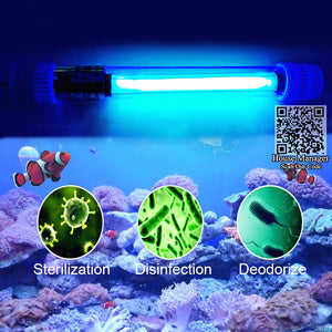UV Sterilizer Lamp, Ultraviolet Germicidal Light glass, Submersible Filter Waterproof For Aquarium tank, Remove Algae, Deodorize