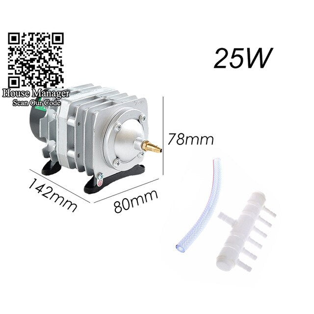 Air Compressor Very High Power 25/30/35W Electromagnetic,Oxygen Aerator Outdoor for Fish Pond Pool Garden Seafood Shop AQUA Show