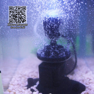 Silent Quiet Submersible Air Pump for Fish Tank Aquarium Decoration Waterscape,Internal Submerged Oxygen Pump +Blue LED Lighting
