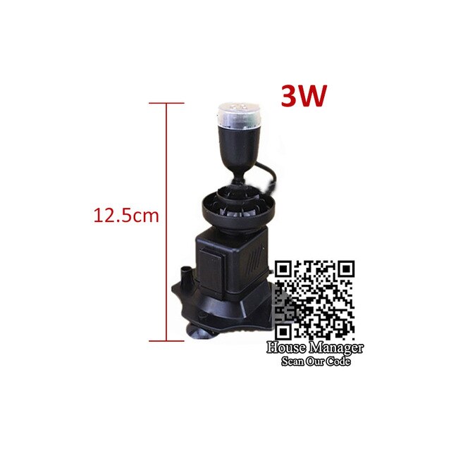 Silent Quiet Submersible Air Pump for Fish Tank Aquarium Decoration Waterscape,Internal Submerged Oxygen Pump +Blue LED Lighting