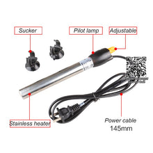 Aquarium Fish Tank Adjust Temperature Controller Stainless Steel Heating Rod, 25~500W Submersible Aquarium Heater for Fish Tank