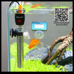 Aquarium Fish Tank Adjust Temperature Controller Stainless Steel Heating Rod, 25~500W Submersible Aquarium Heater for Fish Tank