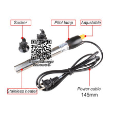Aquarium Fish Tank Adjust Temperature Controller Stainless Steel Heating Rod, 25~500W Submersible Aquarium Heater for Fish Tank