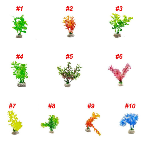 10pcs various water grass per lot, Artificial small size colorful Flower Grass for Aquarium Fish Tank Ornament Landscape Plants