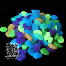 50pcs Aquarium Fluorescent Stone Pebble Glow Stones fish tank, Luminous Rock Decorative Marbles for Garden Path, absorb to emit