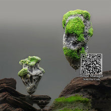 Aquarium Decoration Artificial Flying Rock Stone Floating, Ornament Landscape Waterscape Pumice Fish Tank,Vacuum Suspension Moss