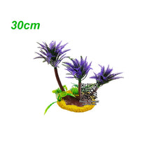 Aquarium Decoration Artificial Fish Tank Plants 10/13/30cm Plastic Coconut Tree for Water Landscaping Red/Green/Purple 6Styles