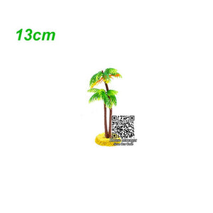 Aquarium Decoration Artificial Fish Tank Plants 10/13/30cm Plastic Coconut Tree for Water Landscaping Red/Green/Purple 6Styles