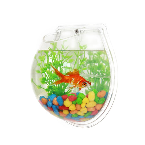 Mini Small Aquarium fish Tank Acrylic, Semicircular Wall Mounted Plant Flower Vase Hydroponic Fish Bowl outdoor indoor Decorate