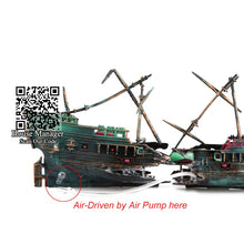 Aquarium Decorative Ship Boat Ornament, Sinking Pirate Corsair Split Shipwreck Battered Boat, Sink Air-driven by extra air pump