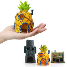 Super 3style Aquarium Decoration Cartoon House for Fish Tank, Pineapple House / Krusty Krab / Octopus' Easter Island Head House