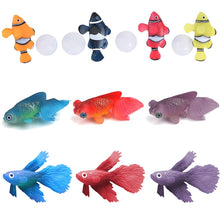 Fluorescent Artificial Fish Toy, Clownfish Rumble Fish Goldfish model toy with suction cup sucker play with fish aquarium tank