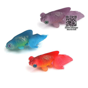 Fluorescent Artificial Fish Toy, Clownfish Rumble Fish Goldfish model toy with suction cup sucker play with fish aquarium tank