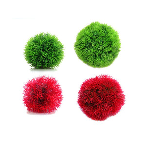 Aquarium Decoration Artificial Waterweed Moss Grass Ball 2 Colors Ornaments to Simulate Aquatic Plants for Fish Tank Landscape